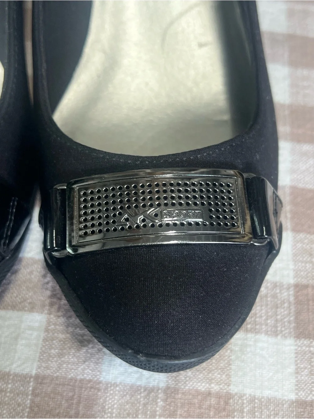 Anne Klein black wedge shoes 7.5